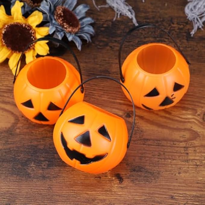 PUMPKIN BASKET PUMPKIN SHAPED BUCKET PUMPKIN CANDY HOLDER PUMPKIN BUCKET PUMPKIN CANDY BUCKET SWEET OR SOUR PORTABLE PUMPKIN BUCKET LARGE CANDY BUCKET HALLOWEEN CANDY - Image 3